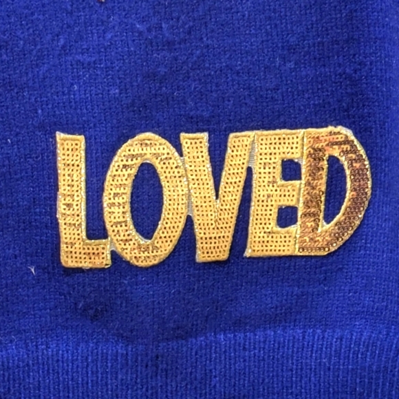 EUC The It Shop M Rainbow Planet "Loved" Sequin Sweater - SEE SIZE NOTES - Picture 3 of 5